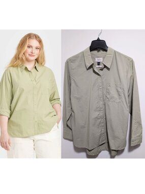 Universal Thread | Long Sleeve Collared Button-Down Shirt In Light Green